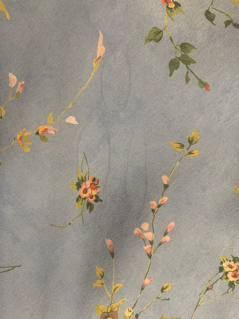 Load image into Gallery viewer, Gabriella Silk Tea Dress Meadow Floral Blue - ARCHIVE SALE