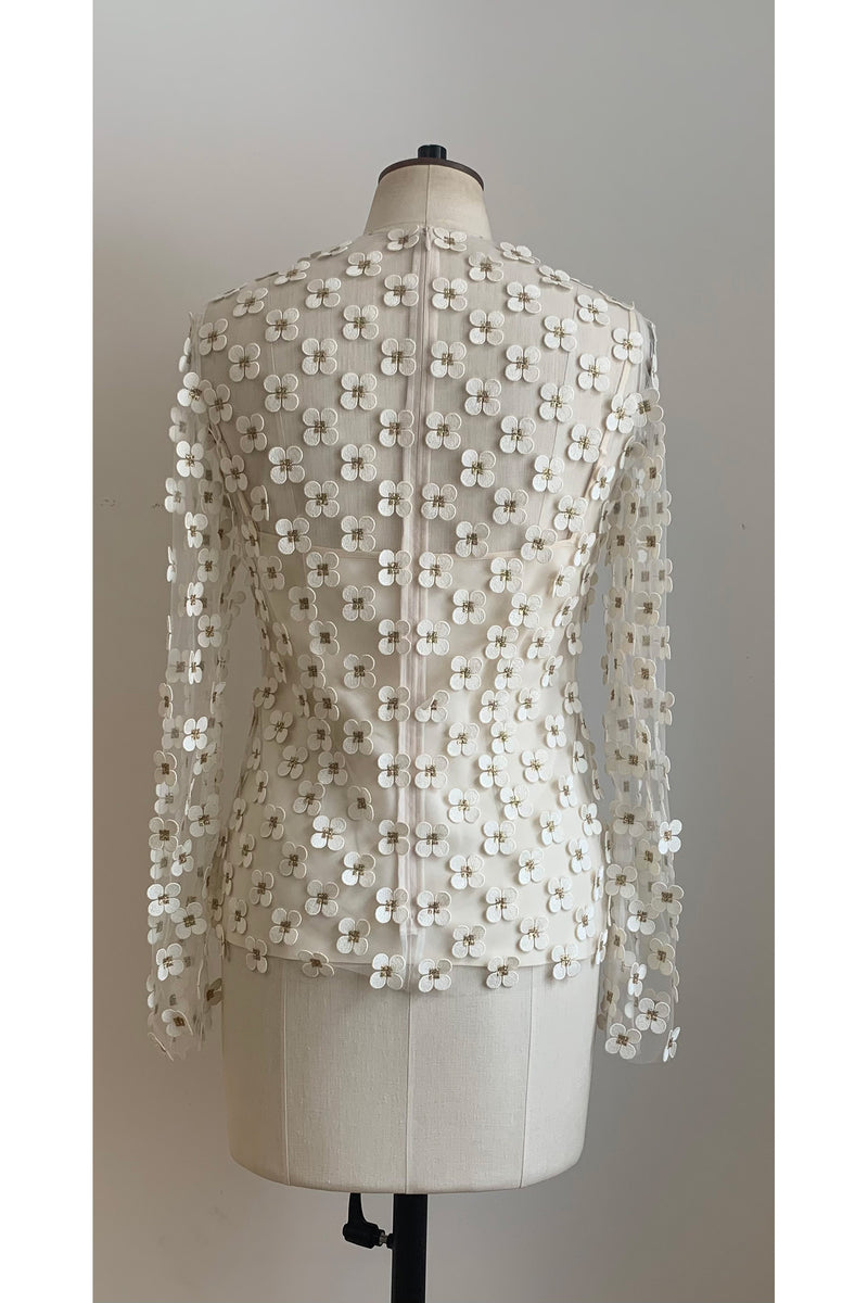 Load image into Gallery viewer, Blouses Appliqué Daisy Lace Ivory - ARCHIVE SALE