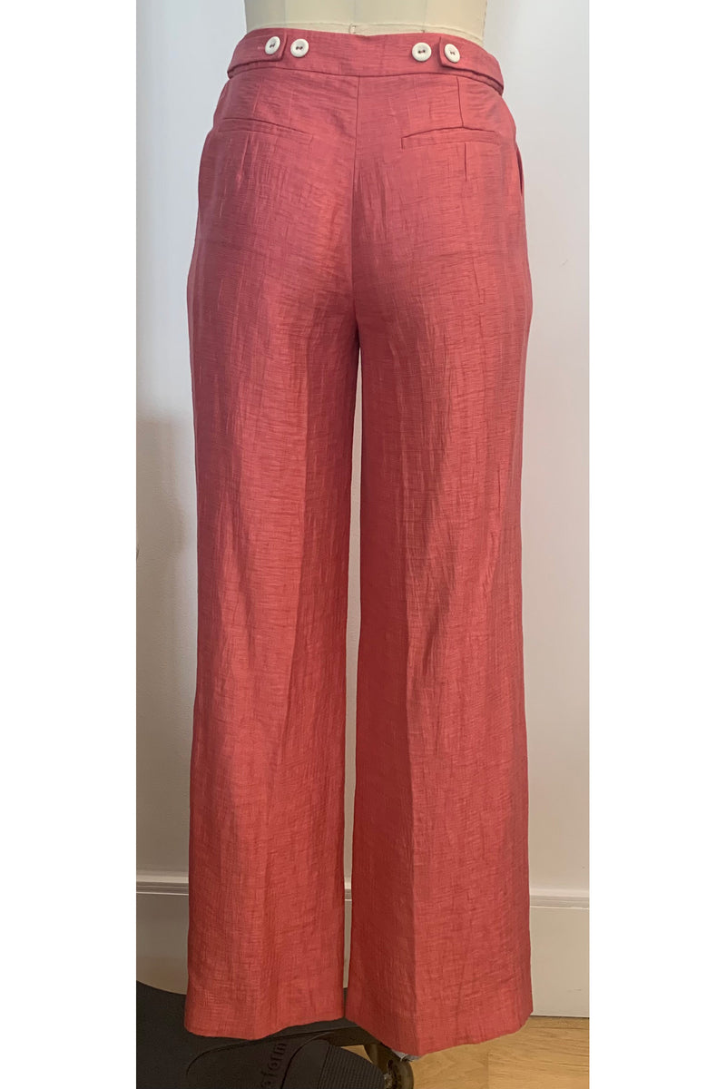 Load image into Gallery viewer, Rappalo Raspberry Luxe Linen Trousers ARCHIVE SALE