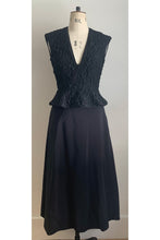 Load image into Gallery viewer, Peplum Dress Black Floral ARCHIVE SALE