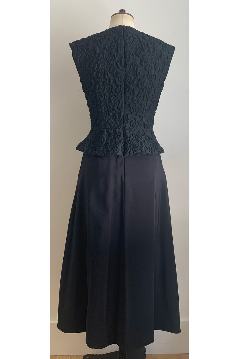 Load image into Gallery viewer, Peplum Dress Black Floral ARCHIVE SALE