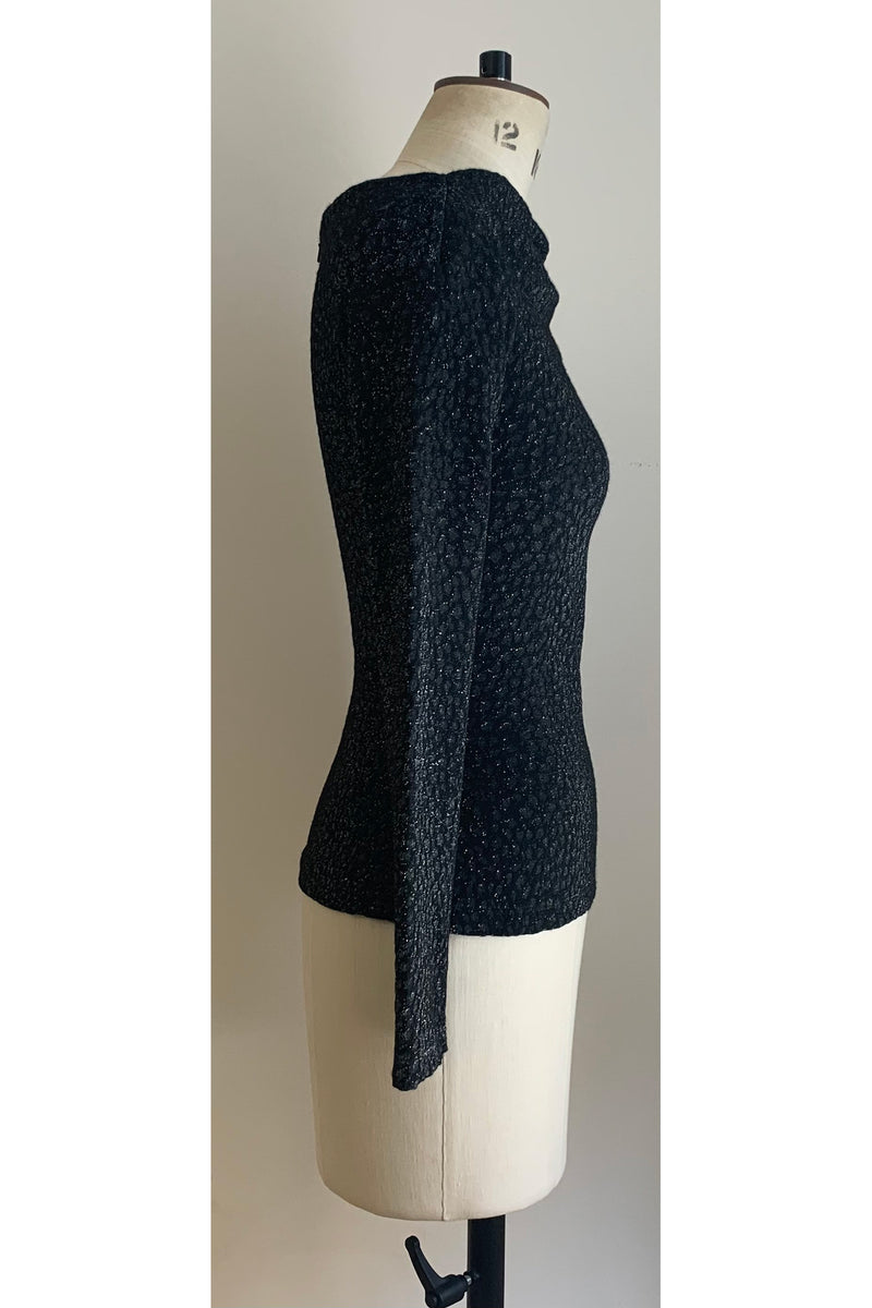 Load image into Gallery viewer, High Neck Stretch Metallic Top ARCHIVE SALE