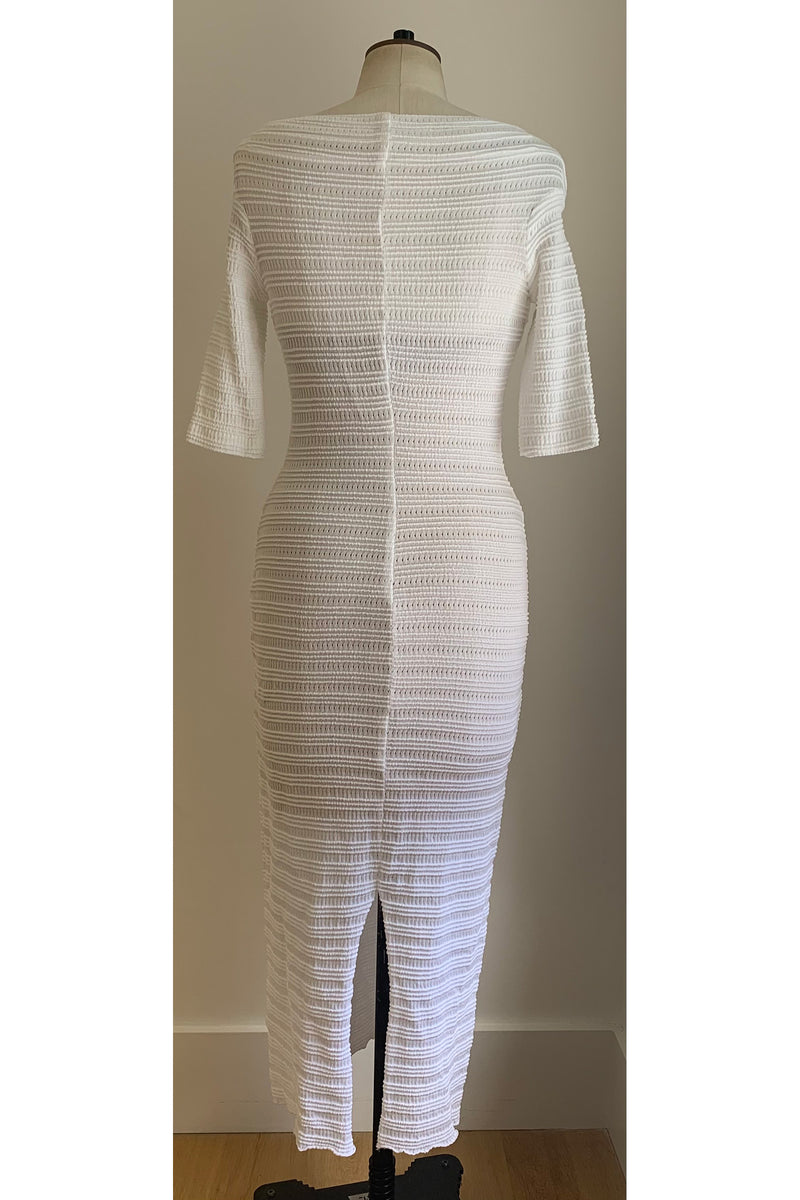 Load image into Gallery viewer, White Ripped Jersey Dress ARCHIVE SALE