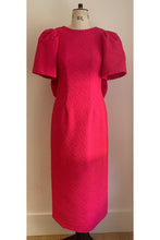 Load image into Gallery viewer, Annabel Bow Shift Dress Hot pink Cloque  - ARCHIVE SALE