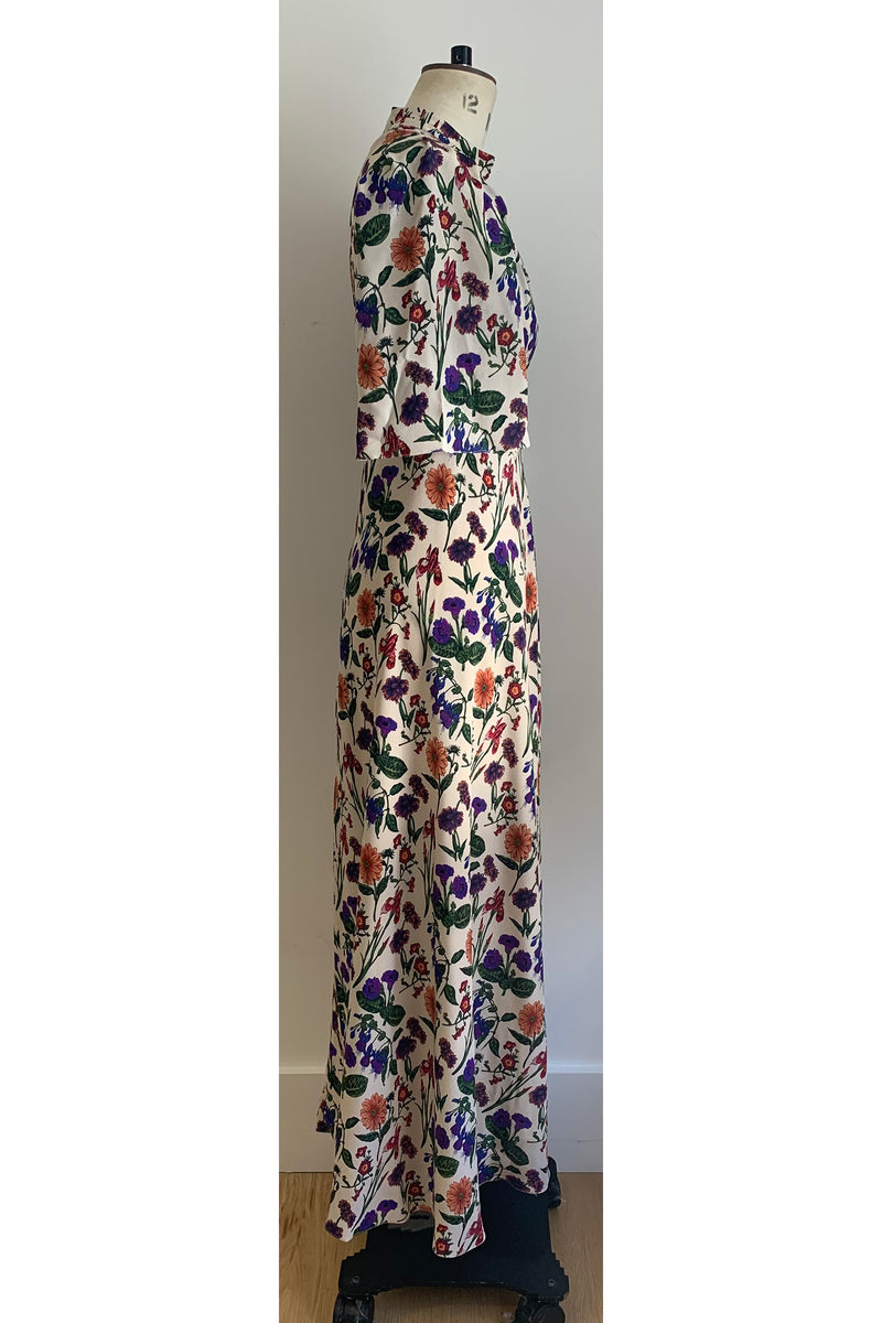 Load image into Gallery viewer, Silk Tea Dress Meadow Floral - ARCHIVE SALE