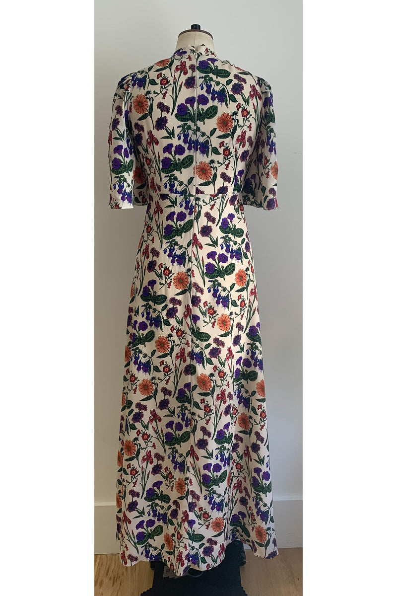 Load image into Gallery viewer, Silk Tea Dress Meadow Floral - ARCHIVE SALE