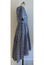 Load image into Gallery viewer, Tierney Printed Day Dress Blue Ladders ARCHIVE SALE