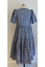 Load image into Gallery viewer, Tierney Printed Day Dress Blue Ladders ARCHIVE SALE