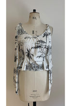 Load image into Gallery viewer, Tie Shoulder Cotton Top Bahamas Print ARCHIVE SALE