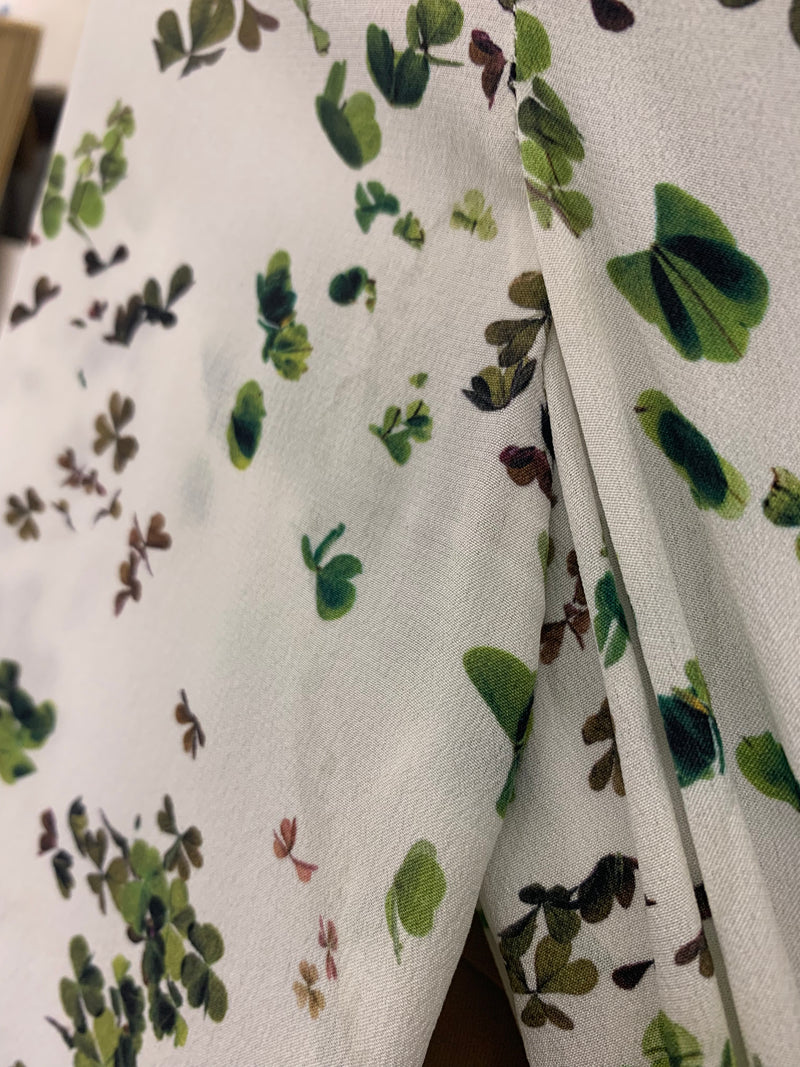 Load image into Gallery viewer, Veronique Full Length Silk Tea Dress Clover Floral  - ARCHIVE SALE