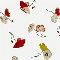 Load image into Gallery viewer, Ivory Vintage Poppy Crepe De Chine