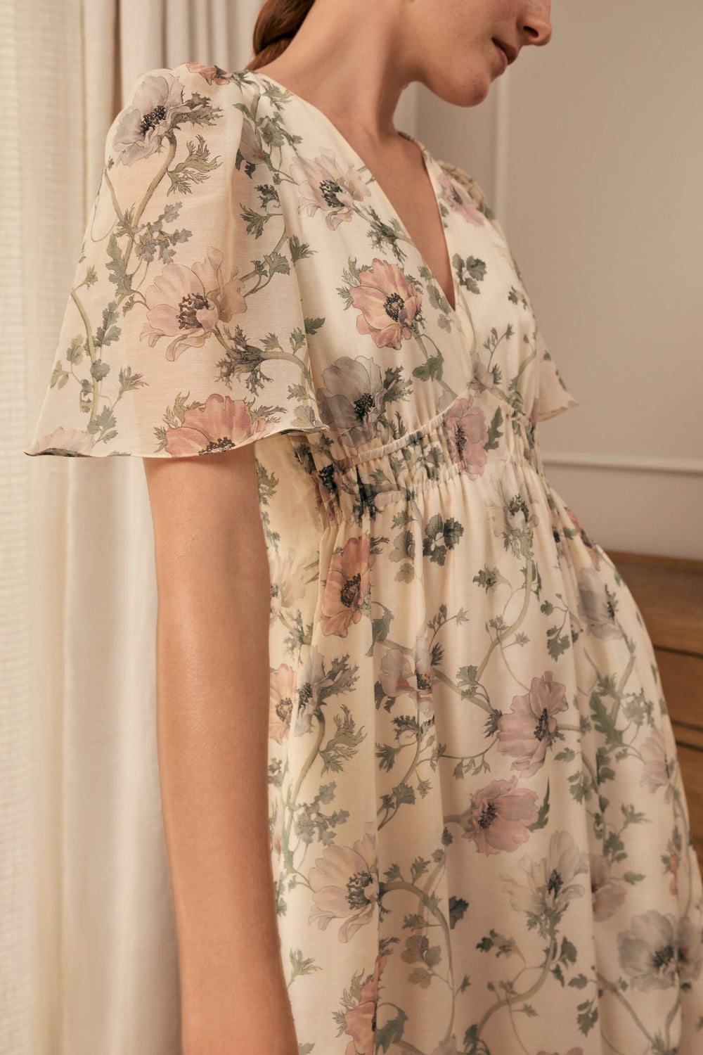 Load image into Gallery viewer, Julia Dress Lemon Anemone Floral