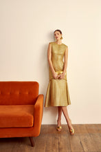 Load image into Gallery viewer, Keene Dress Gold Tweed