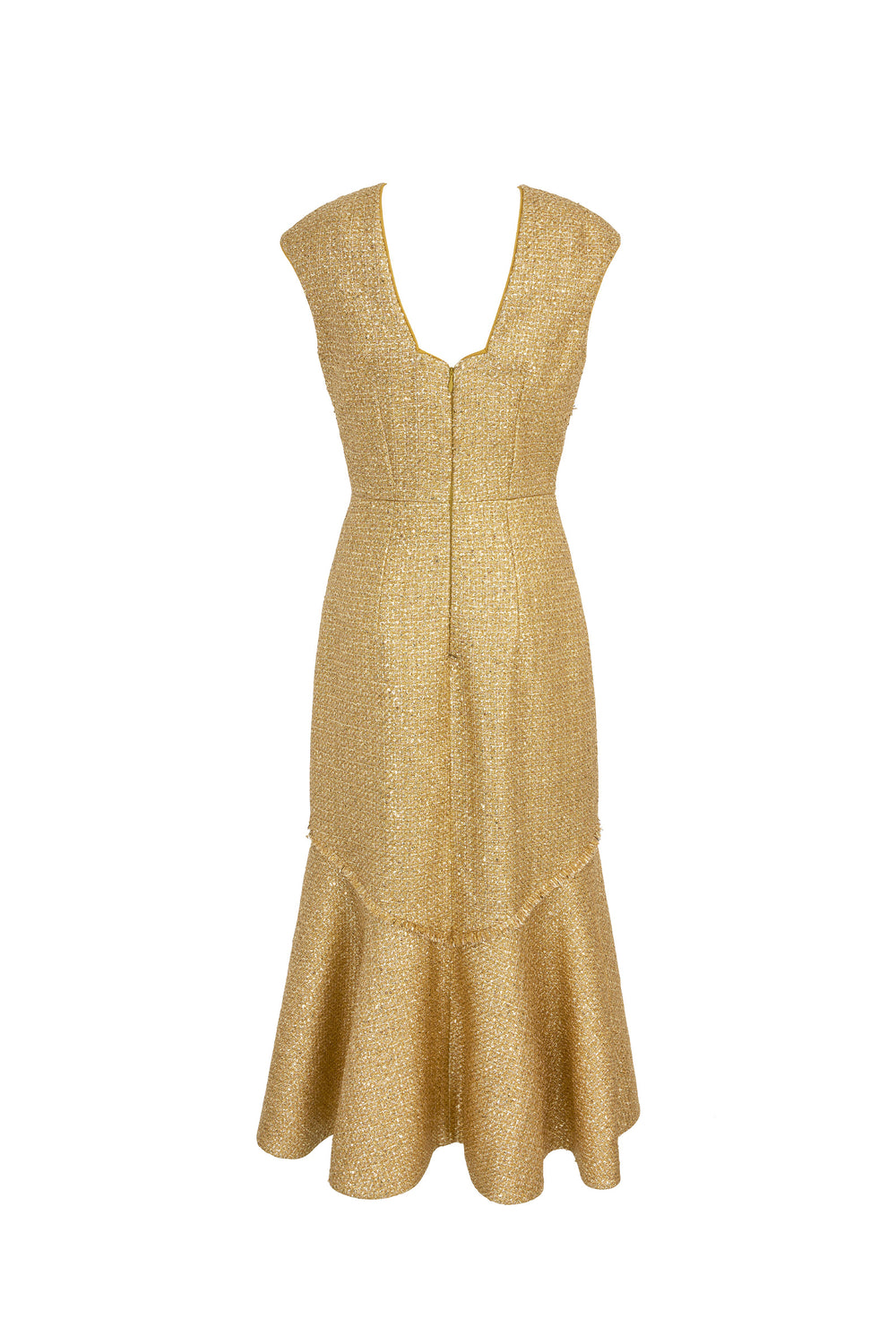 Load image into Gallery viewer, Keene Dress Gold Tweed