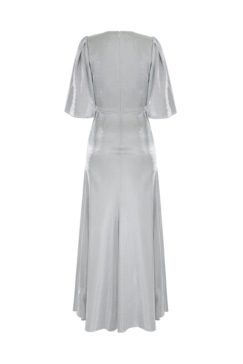 Load image into Gallery viewer, Kobe Long Jersey Dress Burnished Silver - ARCHIVE SALE