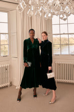 Load image into Gallery viewer, Velvet Grandad Dress Warm Forest Green