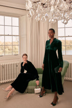 Load image into Gallery viewer, Velvet Grandad Dress Warm Forest Green