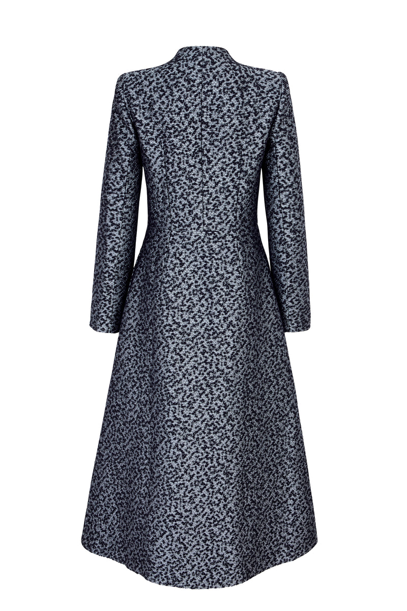 Load image into Gallery viewer, Larchmont Coat Dress Cloqué Dove and Navy
