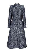 Load image into Gallery viewer, Larchmont Coat Dress Cloqué Dove and Navy