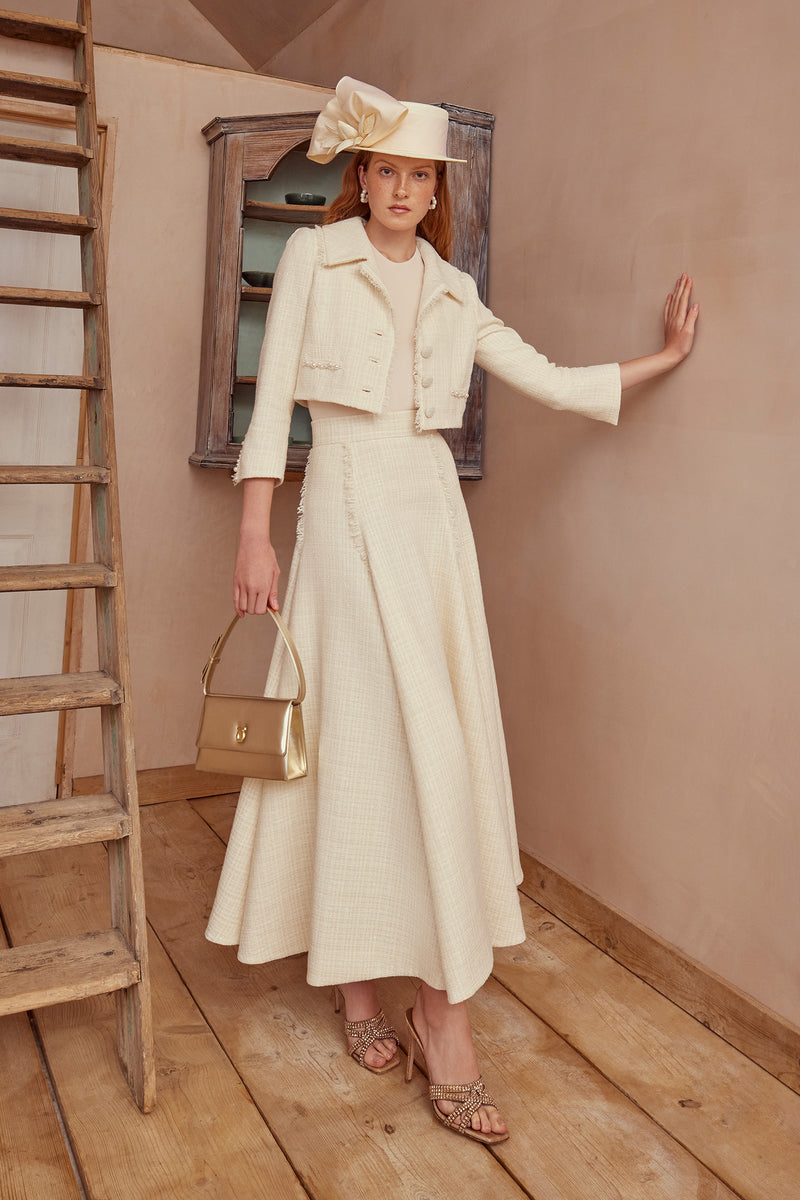 Load image into Gallery viewer, Zelda Full Skirt Cream Tweed - ARCHIVE SALE
