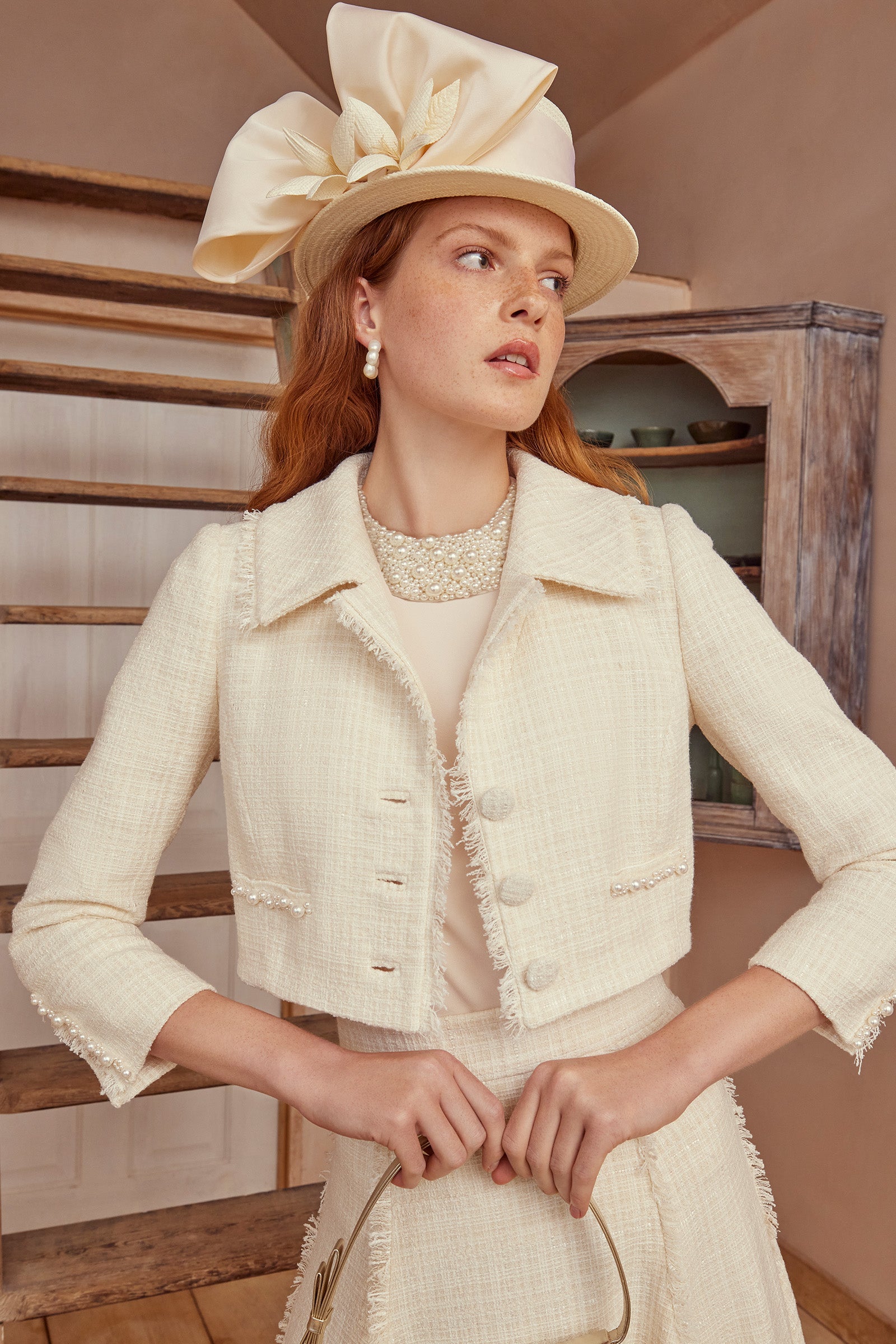 Layla Jacket | Cream Tweed | Suzannah London