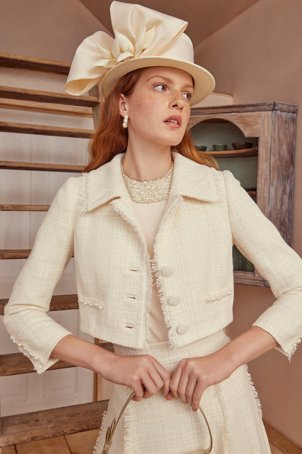 Load image into Gallery viewer, Layla Jacket Cream Tweed