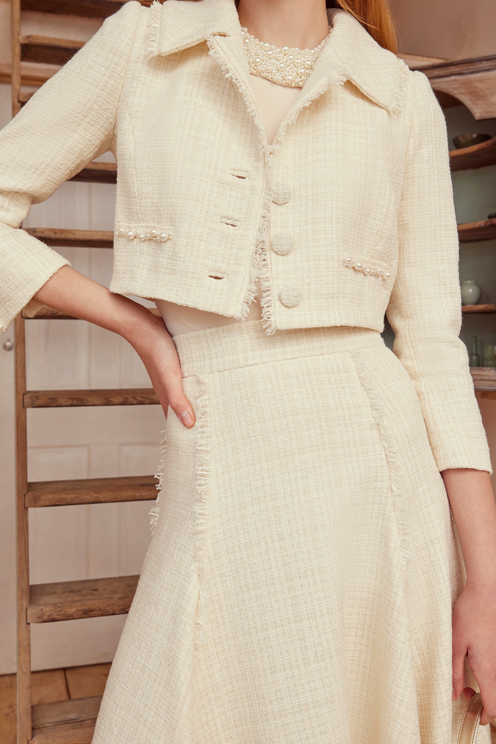 Layla Jacket | Cream Tweed | Suzannah London