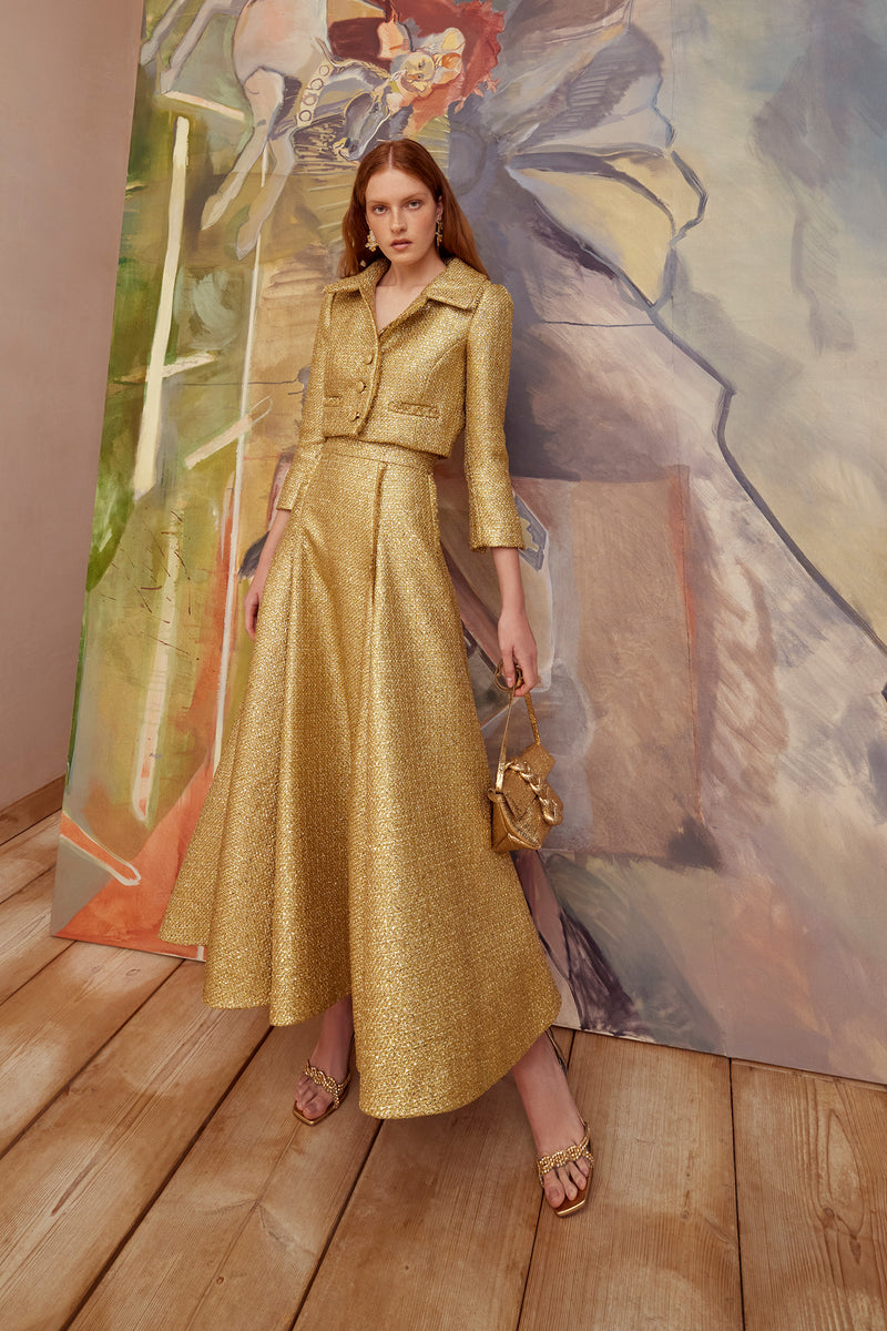 Load image into Gallery viewer, Layla Jacket Gold Tweed