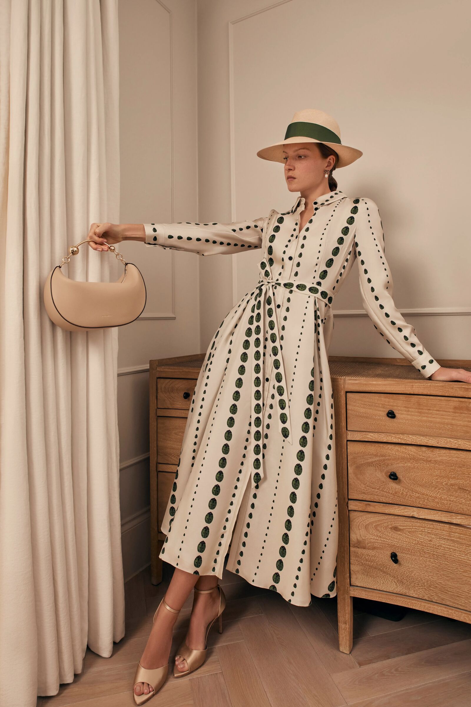 Lexi Ladybird Silk Twill Shirt Dress