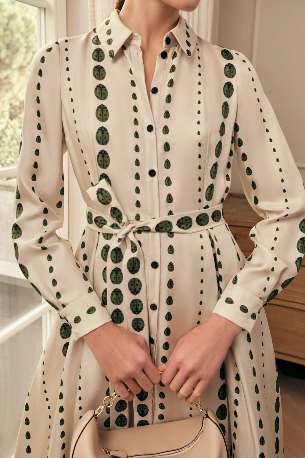 Load image into Gallery viewer, Lexi Ladybird Silk Twill Shirt Dress