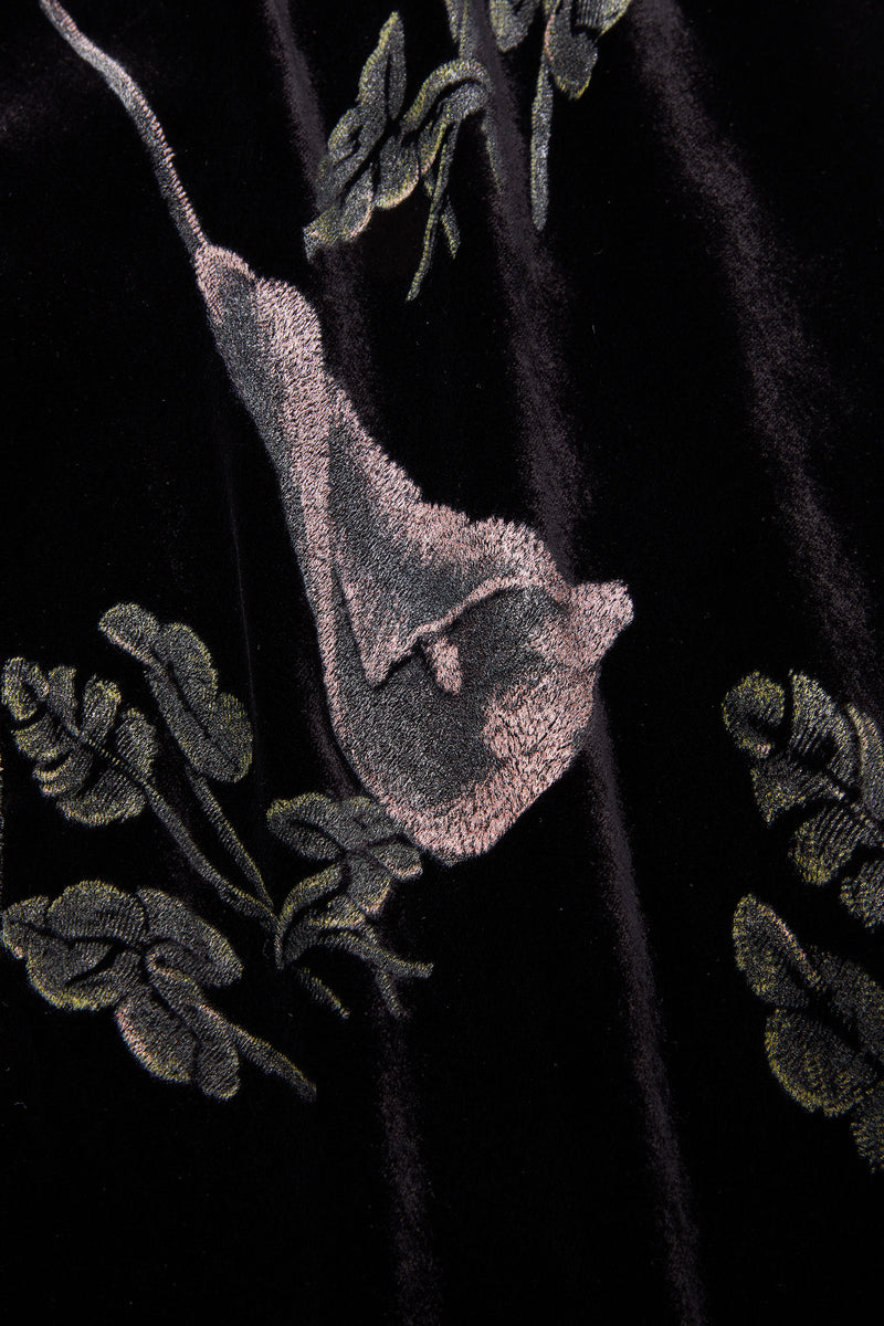 Load image into Gallery viewer, Lily Printed Black Velvet Tea Dress