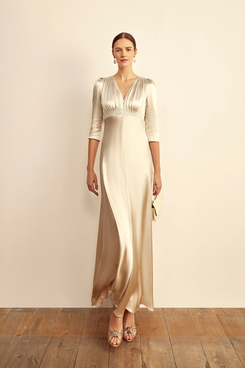 Load image into Gallery viewer, The Lisa Luxe Dress Silver ARCHIVE SALE