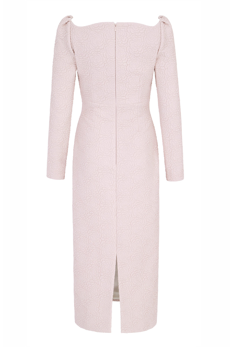 Load image into Gallery viewer, Lottie Dress Sculpted Cloqué Dusky Pink
