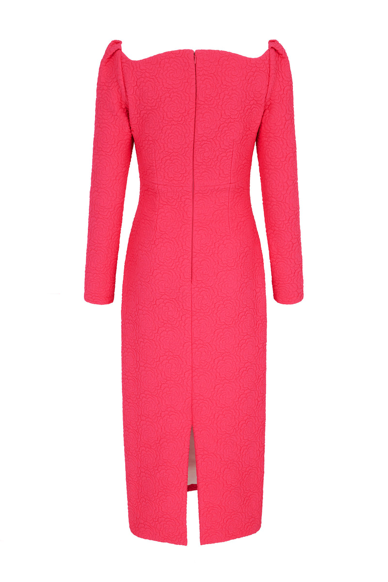 Load image into Gallery viewer, Lottie Dress Sculpted Cloqué Pink