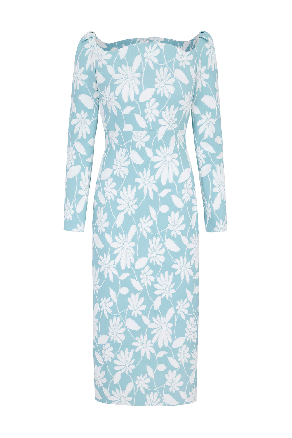 Load image into Gallery viewer, Lottie Dress Sculpted Cloqué Turquoise Marguerites