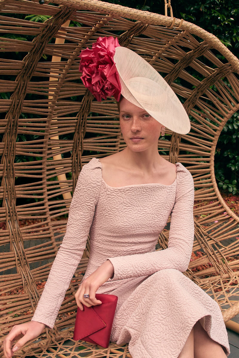 Load image into Gallery viewer, Side Slice Corsage Hat Pink