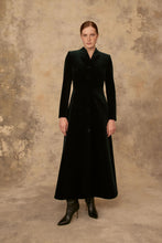 Load image into Gallery viewer, Louisa Coat Dress Velvet Forest Green
