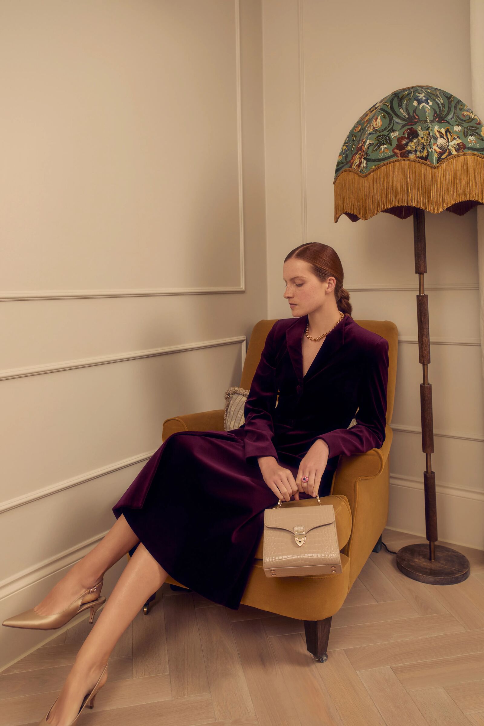 Louisa Coat Dress Sustainable Plum Velvet