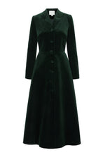 Load image into Gallery viewer, Louisa Coat Dress Velvet Forest Green