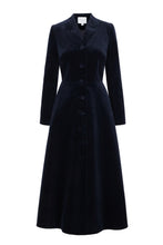 Load image into Gallery viewer, Louisa Coat Dress Velvet Navy