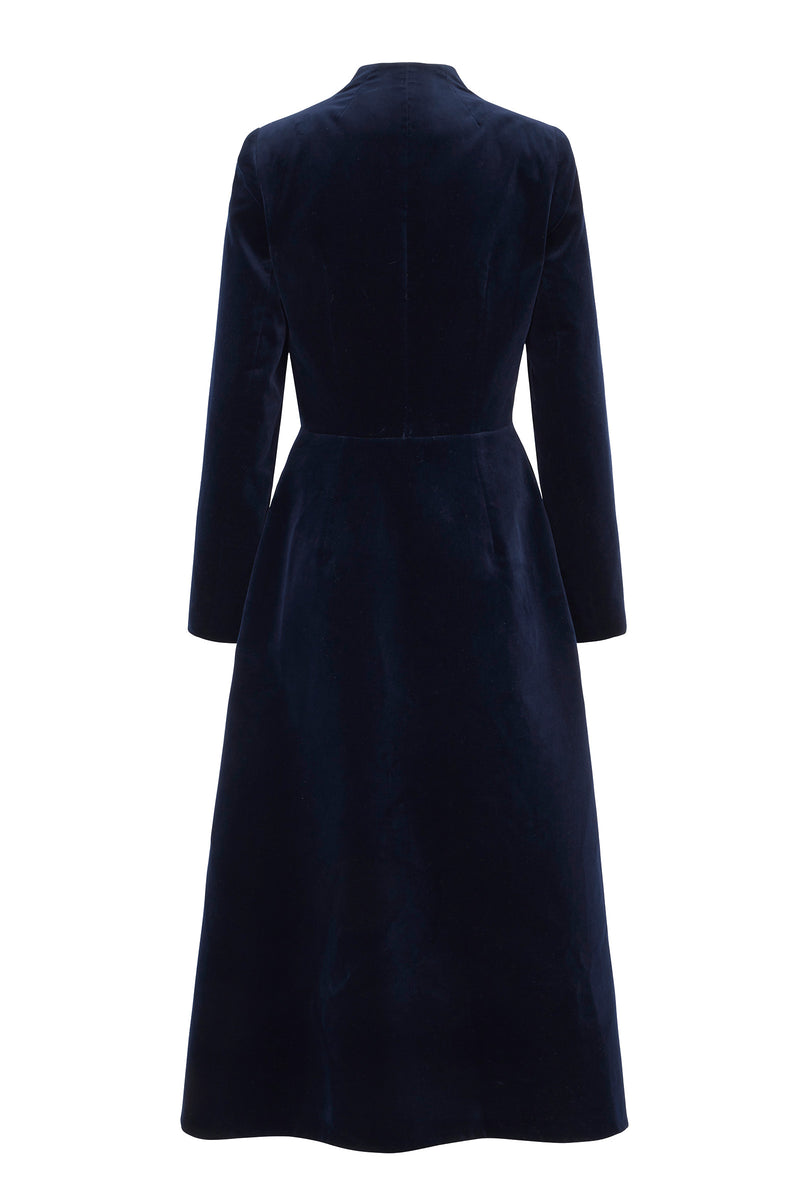 Load image into Gallery viewer, Louisa Coat Dress Velvet Navy