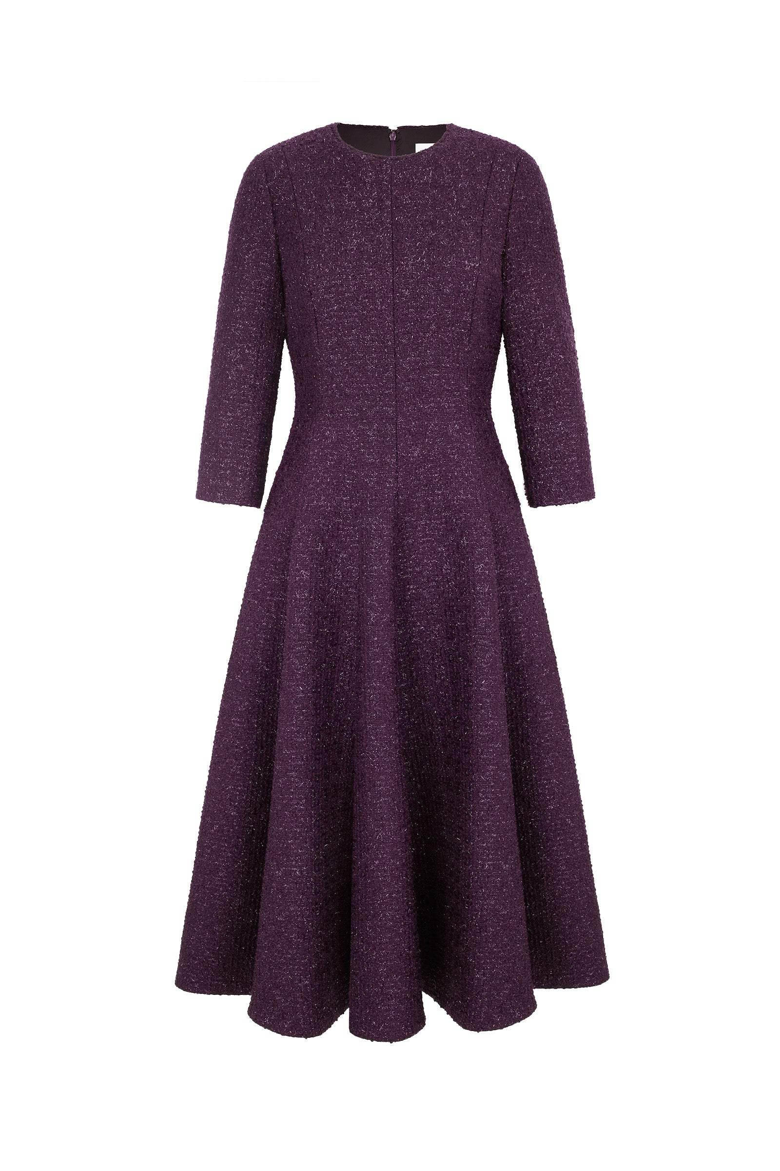 aubergine midi dress Ezra Embroidered Velvet Midi Dress Purple