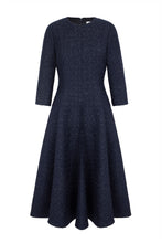 Load image into Gallery viewer, Lucy Midi Dress Metallic Tweed Navy