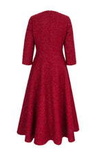 Load image into Gallery viewer, Lucy Midi Dress Metallic Tweed Red