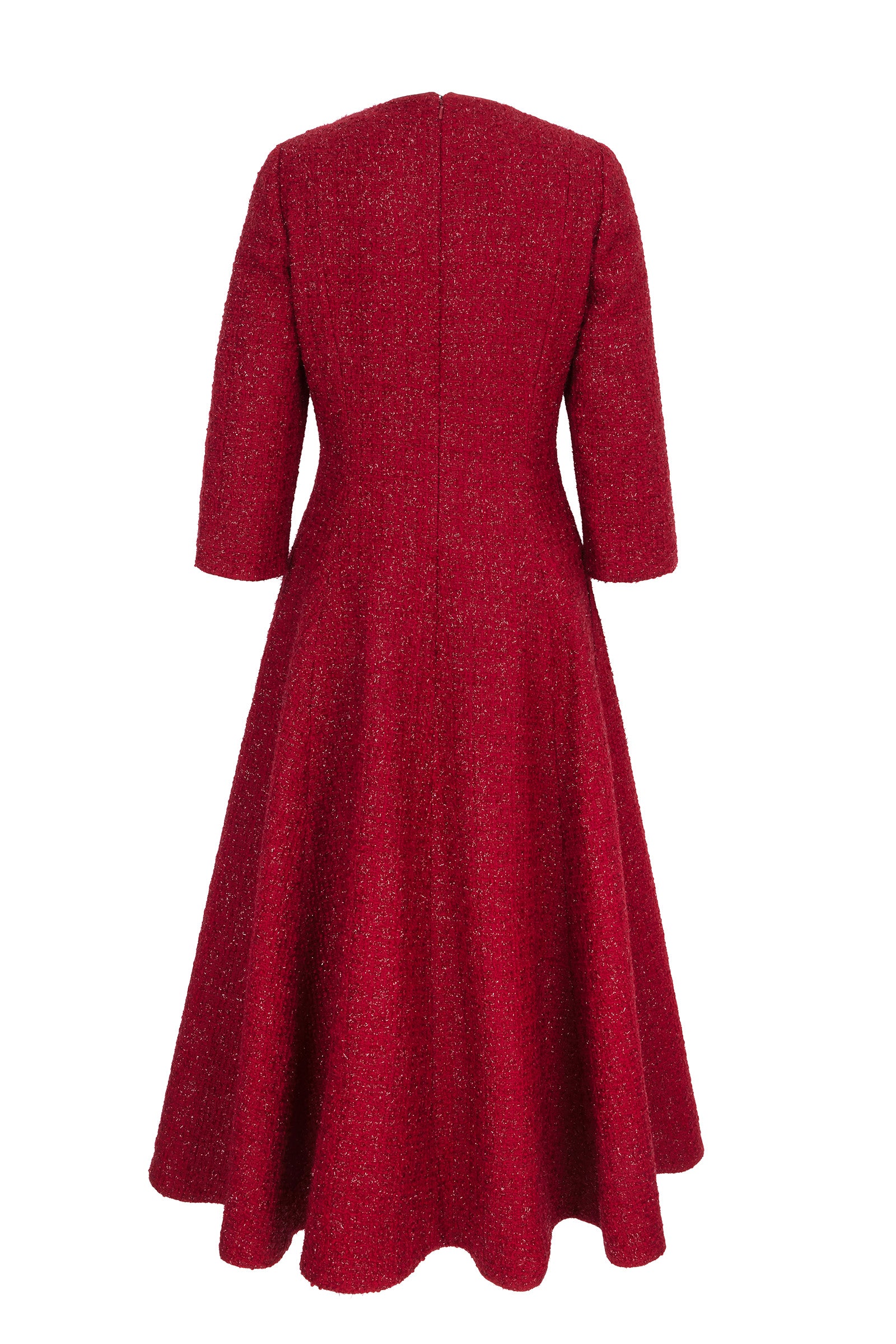 tweed red dress Miss Circle Women Tae Red Tweed Long Sleeve Drop Waist Mini Dress