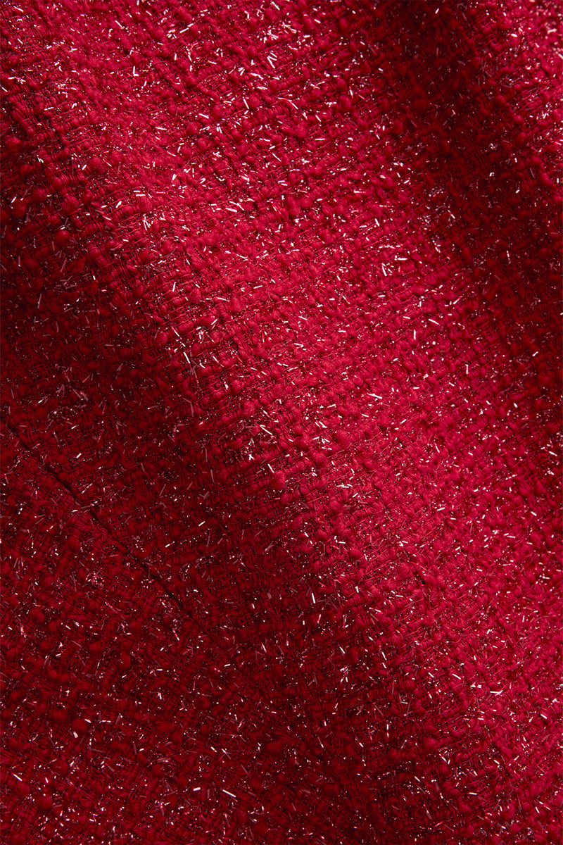 Load image into Gallery viewer, Lucy Midi Dress Metallic Tweed Red