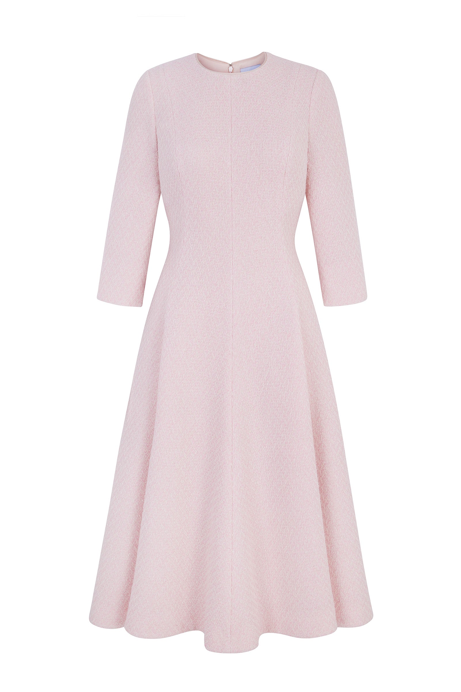 knee length dresses for ladies Black and White Summer Tweed Dress with Short Sleeves - Angie