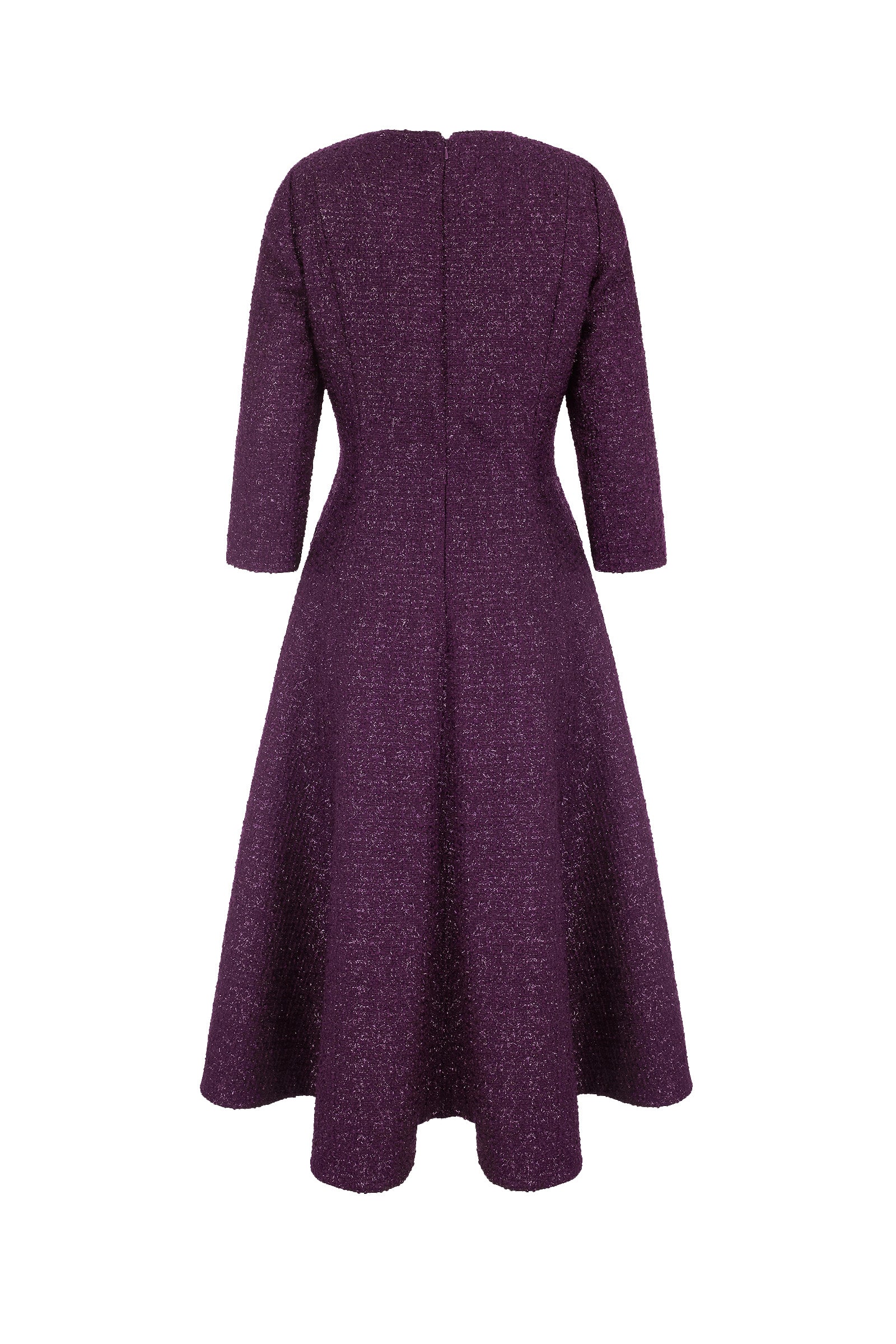 lucy midi dress Lucy Midi Dress Metallic Tweed Aubergine