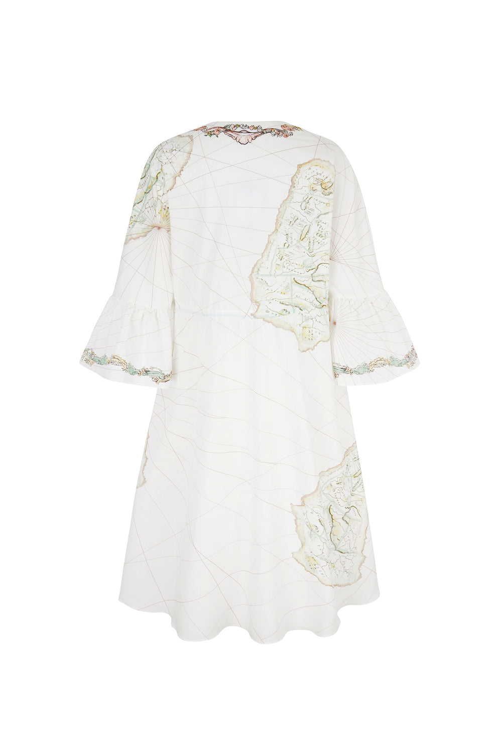 Load image into Gallery viewer, Barbados Maps Cotton Kaftan Dress (below knee)