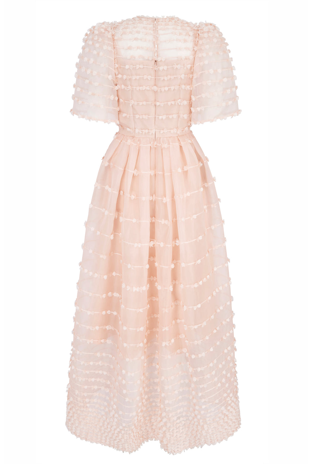 Load image into Gallery viewer, Maria Organza Bow Midi Dress Blush